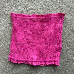 Pink Smocked Tube Top